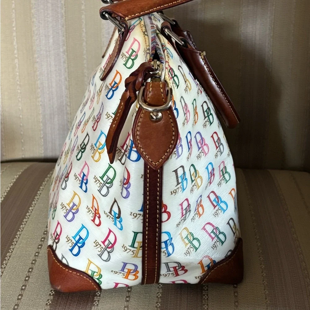 Dooney & Bourke Multicolor Logo Satchel - Picture 4 of 14